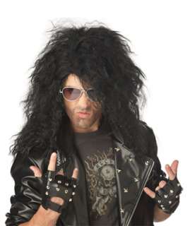 Heavy Metal Rocker Black Wig for Halloween Costume  