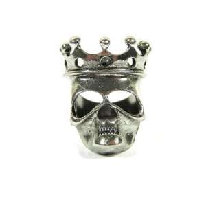 Skeleton King Ring Size 6 Undead Crown Skull Silver Zombie Lord Gothic 