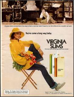 1975 VIRGINIA SLIMS Cigarettes AD~Womens Lib  