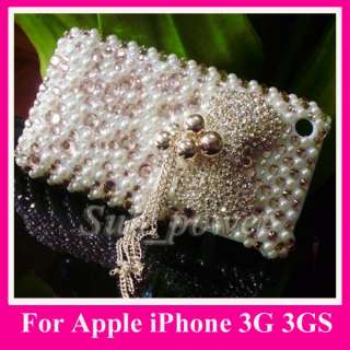 New 3D Rhinestone Metal BOW Bling hard back Case cover for iPhone 3G S 