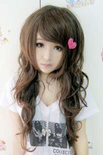 Culy Cute Black/Brown Loli Long Wavy Party Hair wig J21  