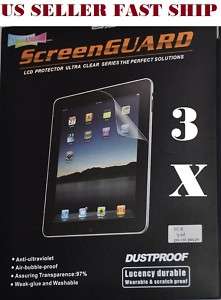 3X Clear LCD Screen Protector Film Cover For Apple iPad  