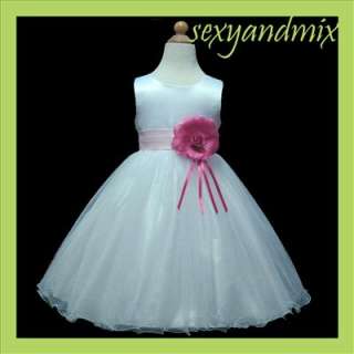D57 Pink/HP Flower Girls Wedding Pageant Party Dress 2 3Yrs/T  