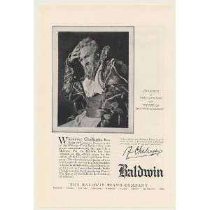  1925 Chaliapin as Boris Godunoff Baldwin Piano Print Ad 