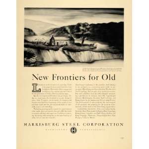  1940 Ad Harrisburg Steel Harris Cabin Artist Lee Lyons 