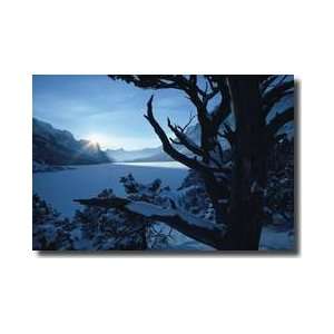  Winter Many Glacier Montana Giclee Print