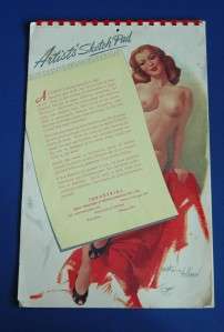 Complete 1953 Ted Withers Sketch Pad Pinups Calendar  