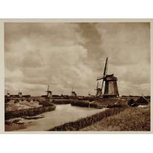  c1930 Landscape Windmills Alkmaar Holland Netherlands 