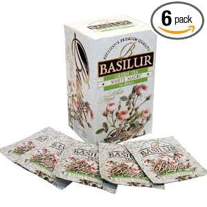 Basilur Tea Bouquet, White Magic, 20 Count Tea Bags (Pack of 6 