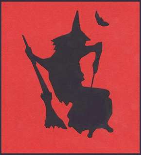 Halloween Witch Stencil Witch Cauldron Bat Signs Crafts  