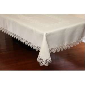  Lace Tablecloth Oblong / Rectangle 68x140 White Washable 