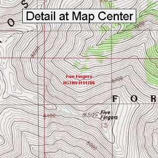  USGS Topographic Quadrangle Map   Five Fingers, Nevada 