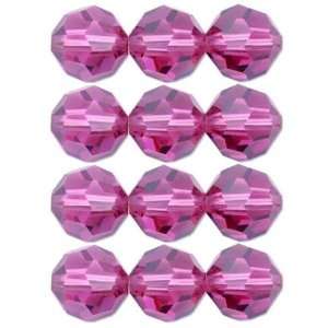  12 Satin Rose Round Swarovski Crystal Beads 5000 8mm: Home 