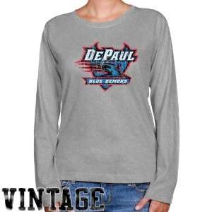   Distressed Logo Vintage Long Sleeve Classic Fit Tee: Sports & Outdoors