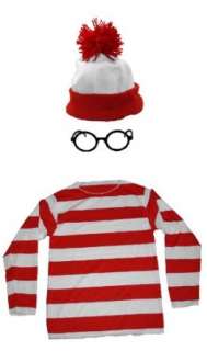  Wheres Waldo Outfit Book Costume Set Hat: Clothing