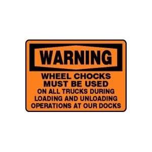  WHEEL CHOCKS MUST BE USED ON ALL TRUCKS DURING LOADING AND UNLOADING 