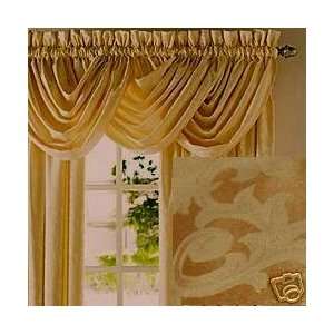    JC Penney Jacquard Waterfall Valance Endear Gold: Home & Kitchen