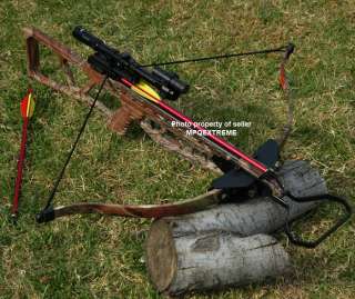 180LB CAMO HUNTING CROSSBOW +LASER+4x20 SCOPE +8 BOLTS  