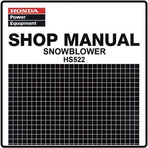 Honda HS522 522 Snow Blow Throw Service Repair Manual 6174300  
