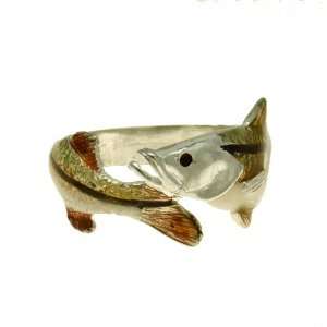  Sterling Silver Snook Fish Ring (9.5): Jewelry