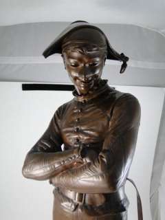 Antique 1890s St. Marceaux Jester Harlequin Bronze Statue Wilmotte 