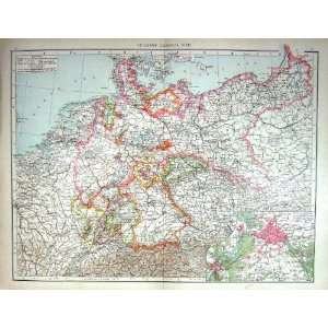  Antique Map Germany Plan Berlin Nuremberg Wurtemberg 