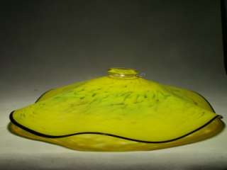  Black Hand Blown Hot Glass Art Wall Platter Bowl Signed by: William 