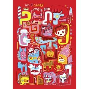  Jon Burgerman Note Card  We Love Candy: Arts, Crafts 