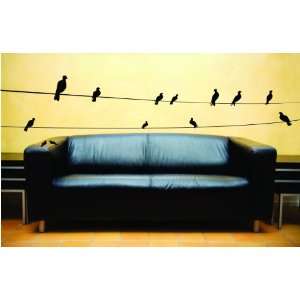   Removable Wall Decal   Collection of Birds On a Wire