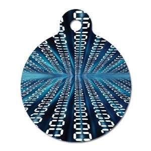  Binary Blue   Pet ID Tag, 2 Sided Full Color, 4 Lines 