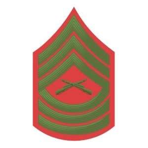 US Marine E 8 Master Sergeant Red/Green Chevron Rank Insignia Decal 