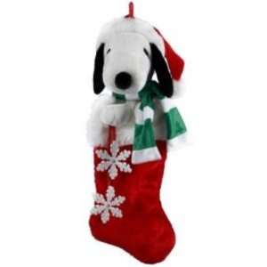  Plush Snoopy Christmas Stocking Holiday Peanuts Dog