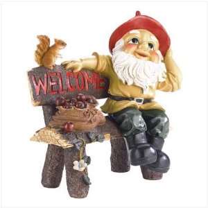  Garden Gnome with Welcome Sign