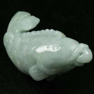 Carp Fish Carving Green Pendant Natural Untreated Grade A Chinese Jade 