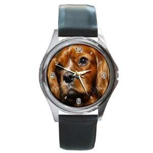  King Charles Spaniel 2 Round Leather Watch CC0712 