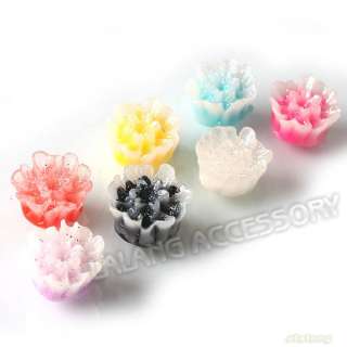 60x Charms New Wholesale Mixed Flowers Flatback Resin Embellishments 