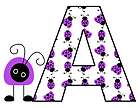 purple ladybug bugs letter name alphabet nursery baby wall art