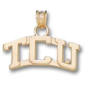  Texas Christian University Curved TCU 1/4 Pendant (Gold 