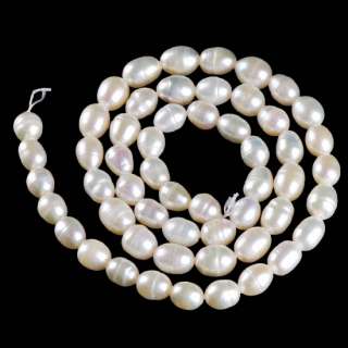 WHITE FRESHWATER FW PEARL RICE Loose Beads 5 8mm  