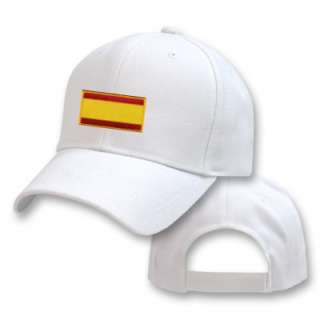 SPAIN SPANISH WHITE FLAG COUNTRY EMBROIDERY EMBROIDED CAP HAT  