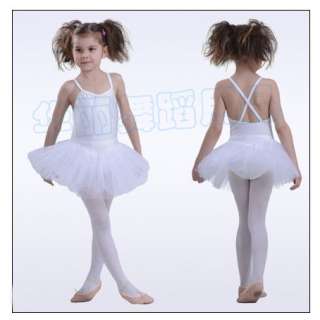 NWT Girls Ballet Dance Tutu Dress SZ 5 6 Leotard White  