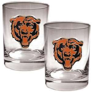  Chicago Bears NFL 2pc Rocks Glass Set   Primary logo 