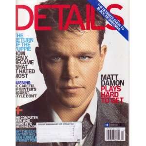 Dec 2006 *DETAILS* Magazine Featuring, MATT DAMON Plays Hard to Get 