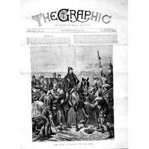  1870 KING PRUSSIA ARMY SOLDIERS HORSE WEAPONS PRINT