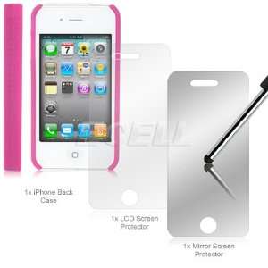  Ecell   PINK GEL HARD BACK CASE & LCD PROTECTOR FOR iPHONE 