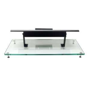  Center Channel Stand with Matte Black Top Plate and Clear Glass 