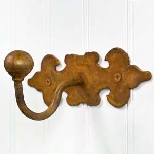    Ball Tipped Hand Forged Iron Coat Hook   Rust: Home & Kitchen