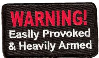 WARNING EASILY PROVOKED VEST JACKET PATCH **FREE S&H**  