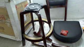 Coaster Bar Stool Chair with Swivel Black Leather Seat and Back 