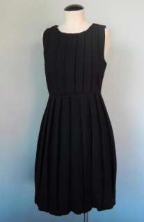 350 JCrew Sally Dress Black 10 Pleated Wool Collection  